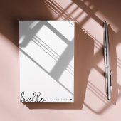 Minimal Hello | Modernes Herz sauber, einfach weiß Post-it Klebezettel