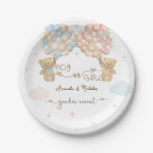 Minimal hellrosa blaues Geschlecht Pappteller (Vorderseite)