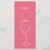 Minimal hellrosa Hochzeitsmenü Bar Menükarte (Rückseite)