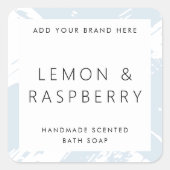 Minimal hellstaubblaue Buschstriche - Produktetike Quadratischer Aufkleber (Vorderseite)