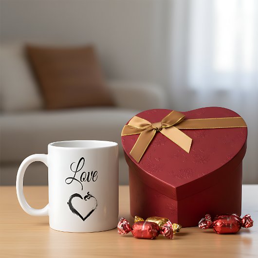 Minimal Herz & Liebe Typografie Tasse