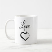 Minimal Herz & Liebe Typografie Tasse (Links)