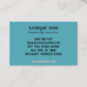 Minimal Herzdesign Yoga Instructor Orange & Blue Visitenkarte (Rückseite)