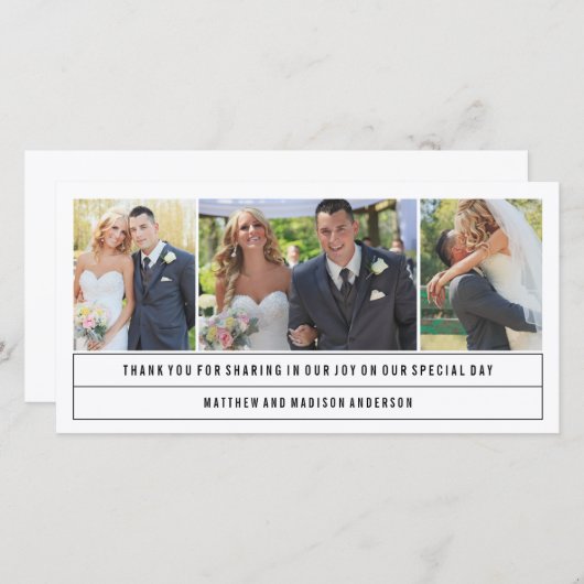 Minimal | Hochzeitsdanken - Fotokarte Dankeskarte (Vorne/Hinten)