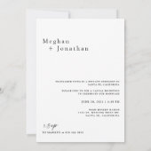 Minimal Hochzeitserlebnis Elopement Empfang Foto l (Rückseite)