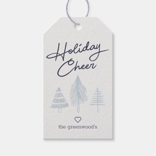 Minimal Holiday Cheer Geschenkanhänger (Vorderseite)