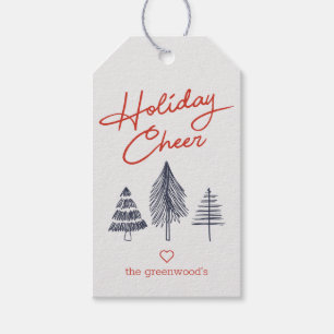 Minimal Holiday Cheer Gift Tags Geschenkanhänger