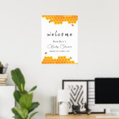 Minimal Honey Bumblebee Boy Baby Dusche Willkommen Poster (Heimbüro)