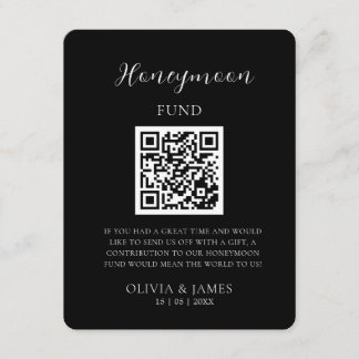 Minimal Honeymoon Fund Request QR Code Card Begleitkarte