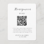 Minimal Honeymoon Fund Request QR Code Card Begleitkarte (Vorderseite)