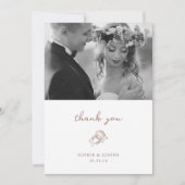 Minimal Horseshoe | Braun-Weiß-Hochzeitsstil-Foto Dankeskarte (Vorderseite)