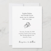 Minimal Horseshoe | Rustikale Schwarz-Weiß-Hochzei Einladung (Vorderseite)