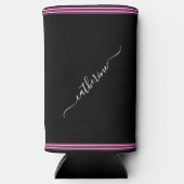 Minimal Hot Pink Black White Cursive Script Name Selters Dosenkühler (Vorderseite)