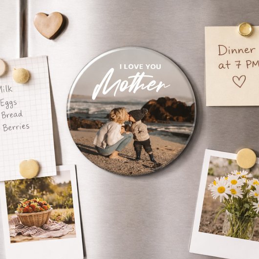 Minimal I Liebe Sie Mutter Foto ersetzen ihr Gesch Magnet