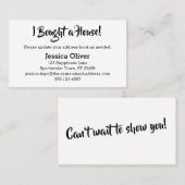 Minimal "Ich habe ein Haus gekauft!" Karte auf Bea (Vorne/Hinten)