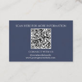 Minimal Ihr Logo hier Navy Blue QR Code Visitenkarte (Rückseite)
