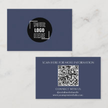 Minimal Ihr Logo hier Navy Blue QR Code