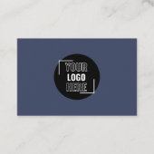 Minimal Ihr Logo hier Navy Blue QR Code Visitenkarte (Vorderseite)