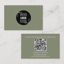 Minimal Ihr Logo hier Sage Green QR Code