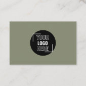 Minimal Ihr Logo hier Sage Green QR Code Visitenkarte (Vorderseite)