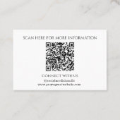Minimal Ihr Logo hier schwarz und weiß QR-Code Visitenkarte (Rückseite)