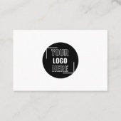 Minimal Ihr Logo hier schwarz und weiß QR-Code Visitenkarte (Vorderseite)