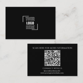 Minimal Ihr Logo hier schwarz und weiß QR-Code Visitenkarte