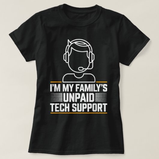Minimal im my Familys unbezahlter technischer Supp T-Shirt (Design vorne)