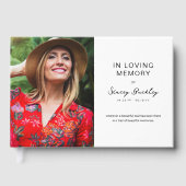 Minimal In Loving Memroy Photo Remembrance Gästebuch (Vorderseite)