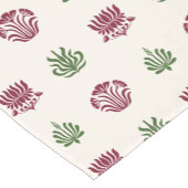 Minimal Indian Floral Block Print Style Kurzer Tischläufer (Ecke)