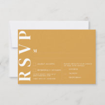 Minimal Indian Yellow Wedding RSVP Card