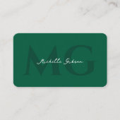 Minimal Initials Beruflich Hunter Green Visitenkarte (Vorderseite)