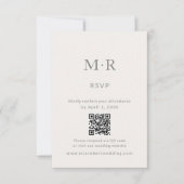 Minimal Intimate Wedding RSVP Card with QR Code (Vorderseite)