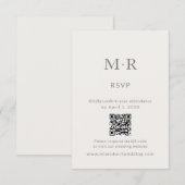 Minimal Intimate Wedding RSVP Card with QR Code Karte (Vorne/Hinten)