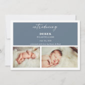Minimal Introducing Photo Baby Announcement Card Einladung (Vorderseite)
