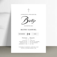 Minimal Invitaciones De Bautizo Para Nina