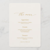 Minimal Ivory Wedding Menu with Calligraphy Header Einladung (Vorderseite)