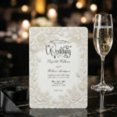 Minimal Ivory White Formal Typography Wedding Einladung