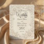 Minimal Ivory White Formal Typography Wedding Einladung