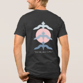 Minimal Japanese Fish Hawk Ukiyo-e Style Charcoal Tri-Blend Shirt (Rückseite)