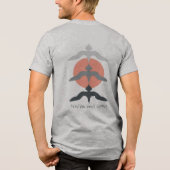 Minimal Japanese Fish Hawk Ukiyo-e Style Gray Tri-Blend Shirt (Rückseite)