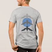 Minimal Japanese Fish Hawk Ukiyo-e Style Gray Tri-Blend Shirt (Rückseite)