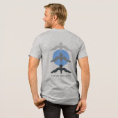 Minimal Japanese Fish Hawk Ukiyo-e Style Gray Tri-Blend Shirt (Rückseite voll)