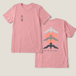 Minimal Japanese Fish Hawk Ukiyo-e Style Mauve Tri-Blend Shirt