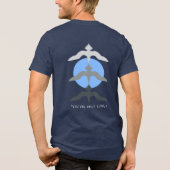 Minimal Japanese Fish Hawk Ukiyo-e Style Navy Tri-Blend Shirt (Rückseite)