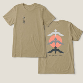 Minimal Japanese Fish Hawk Ukiyo-e Style Olive Tri-Blend Shirt