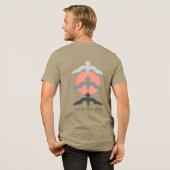 Minimal Japanese Fish Hawk Ukiyo-e Style Olive Tri-Blend Shirt (Rückseite voll)