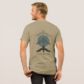 Minimal Japanese Fish Hawk Ukiyo-e Style Olive Tri-Blend Shirt (Rückseite voll)