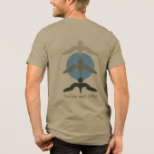 Minimal Japanese Fish Hawk Ukiyo-e Style Olive Tri-Blend Shirt (Rückseite)