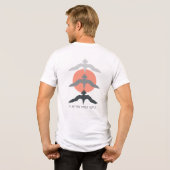 Minimal Japanese Fish Hawk Ukiyo-e Style White Tri-Blend Shirt (Rückseite voll)